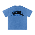 The Hill United - Blue Snow Washed Oversized Cotton T-Shirt