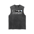 The Hill Versus 2026 - Grey Snow Washed Frayed Hem Tank Top
