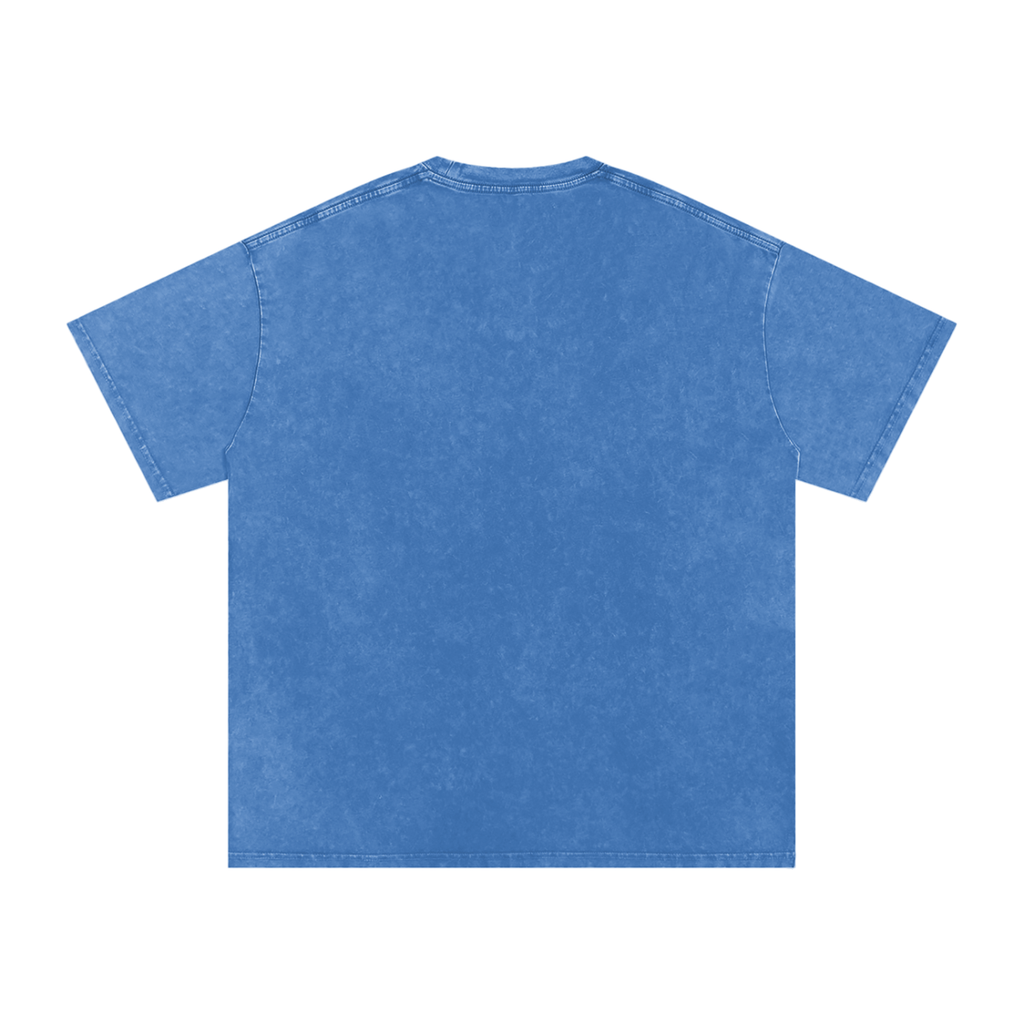 The Hill United - Blue Snow Washed Oversized Cotton T-Shirt