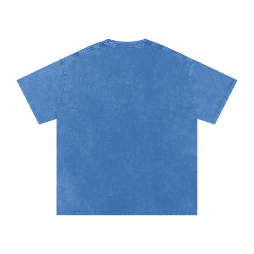 The Hill United - Blue Snow Washed Oversized Cotton T-Shirt